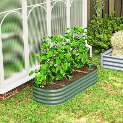 Outsunny Jardinera Exterior Grande De Acero Galvanizado Con Bordes De Seguridad_3