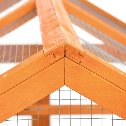 Pawhut Gallinero Para Exterior 140x88,5x106 Cm Para 1-3 Gallinas Madera Natural_3