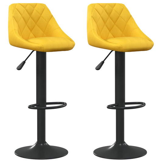 Taburetes De Cocina 2 Unidades Terciopelo Amarillo Mostaza_0