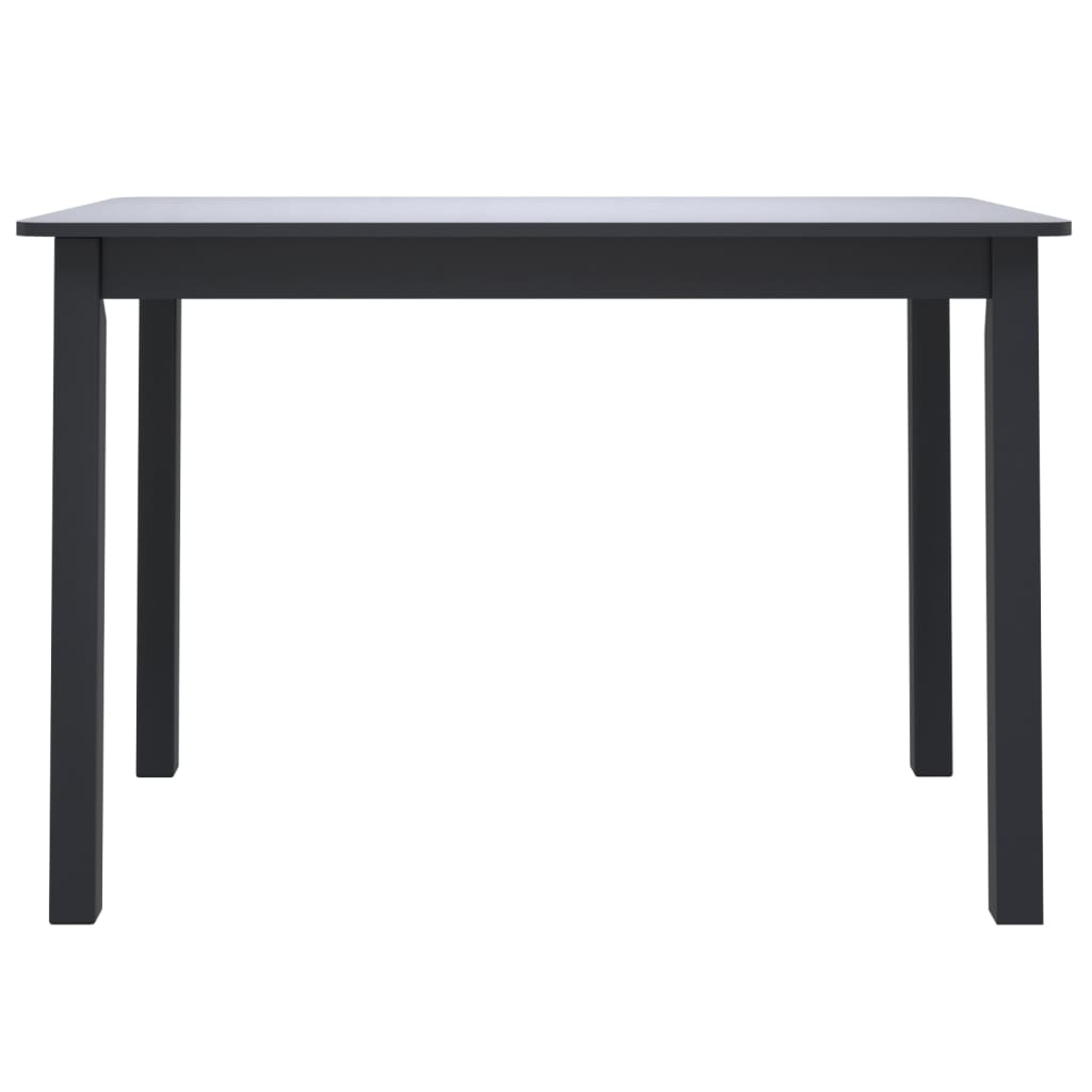 Mesa De Comedor De Madera Maciza De Caucho Negro 114x71x75 Cm_1