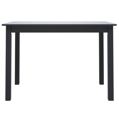 Mesa De Comedor De Madera Maciza De Caucho Negro 114x71x75 Cm_1