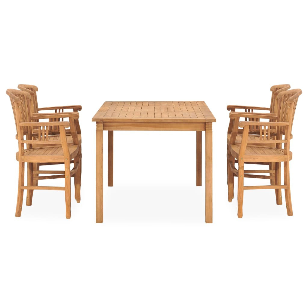 Vidaxl Juego De Comedor De Jardín 5 Piezas Madera Maciza De Teca_1