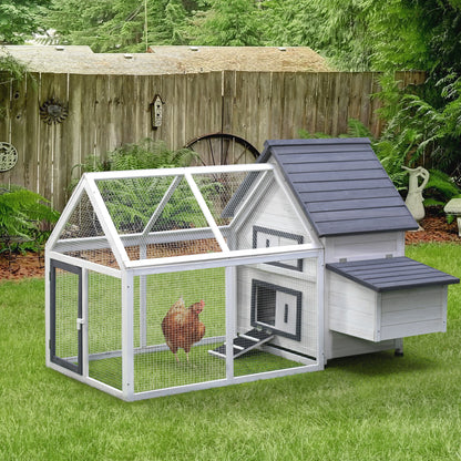 Pawhut Gallinero Exterior 2 Niveles Con Caja Nido Bandeja 166x124x112 Cm Gris Y_1