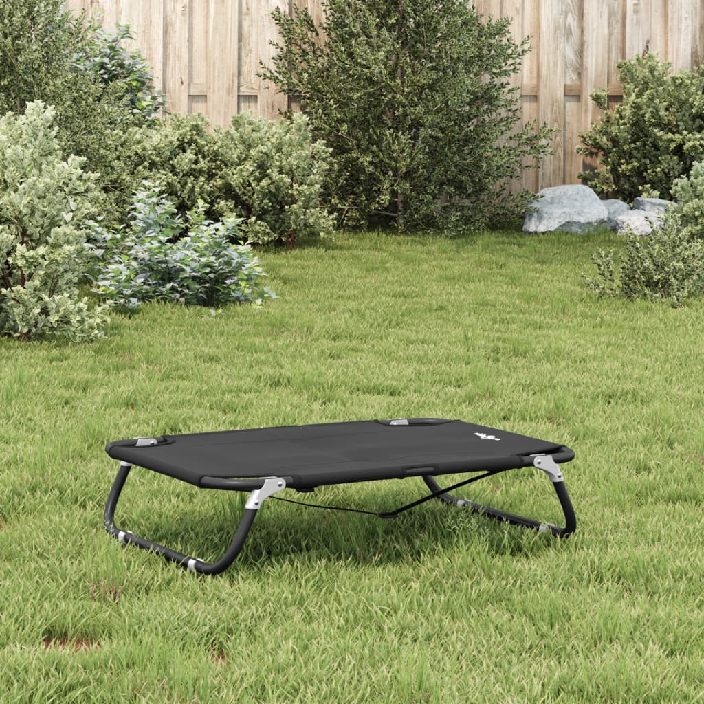 Cama Para Perros Plegable Tela Oxford Y Acero Gris Antracita / Vetonek_3