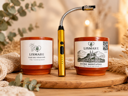 Pack El Silencio Del Fuego - Dos Velas + Encededor Electrico Recargable - Lismare_1