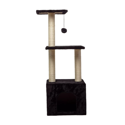 Rascador Para Gato Wuapu Modelo Three Con 3 Alturas, Hasta 100cm. Base 37x37cm. Color Gris Oscuro