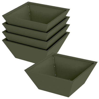 Maceta Para Jardín 5 Pcs Verde Oliva 40 X 40 X 15 Cm_0