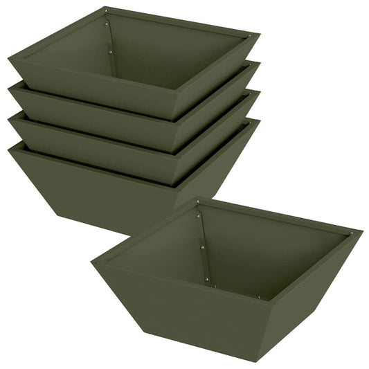 Maceta Para Jardín 5 Pcs Verde Oliva 40 X 40 X 15 Cm_0