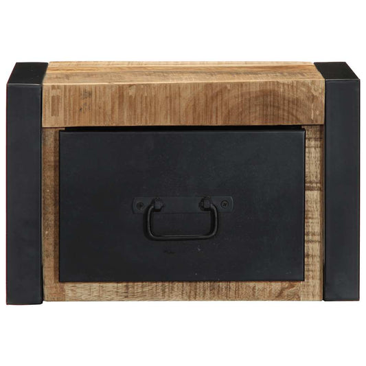 Mesita De Noche Madera Maciza De Mango 40x35x25 Cm_0