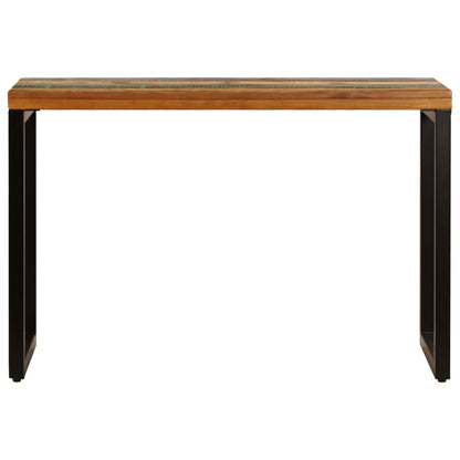 Mesa De Comedor De Madera Maciza Reciclada Y Acero 115x55x76 Cm_1