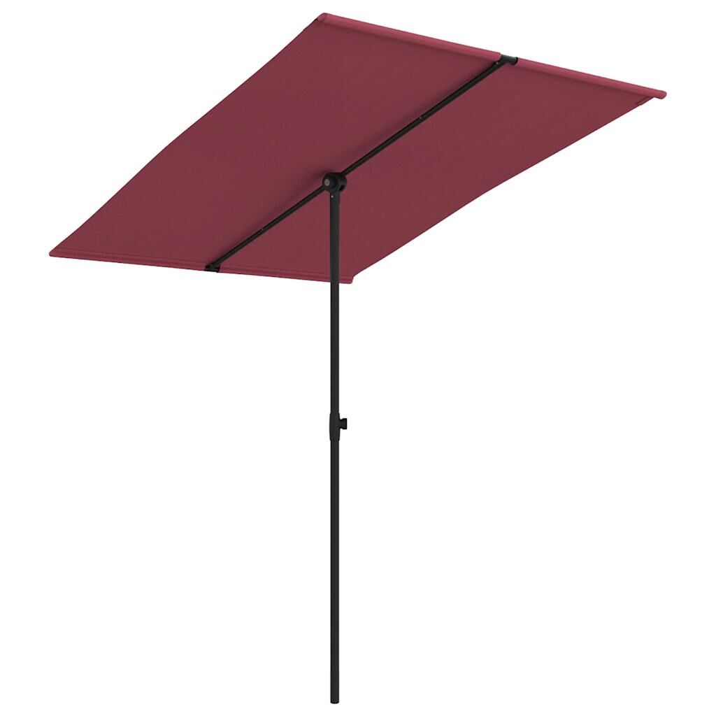 Vidaxl Sombrilla De Jardín Con Palo De Aluminio Rojo Burdeos 2x1,5 M_0