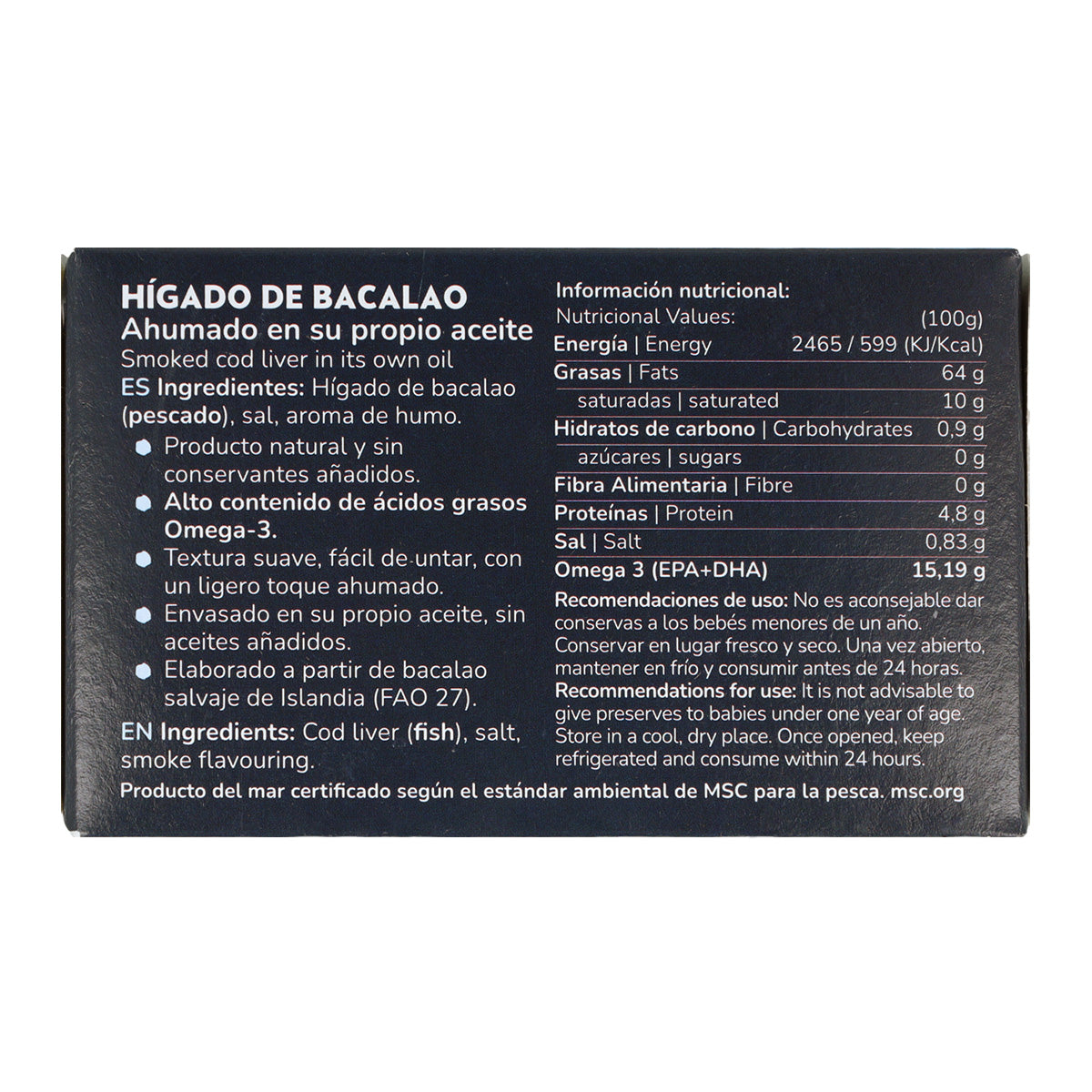 Pack 12x Hígado de bacalao en su propio aceite Planeta Huerto 120 g