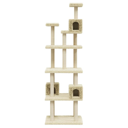 Rascador Para Gatos Con Postes De Sisal Crema 188 Cm_3
