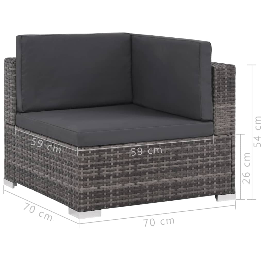 Vidaxl Set De Sofás De Jardín 8 Piezas Y Cojines Ratán Sintético Gris_2