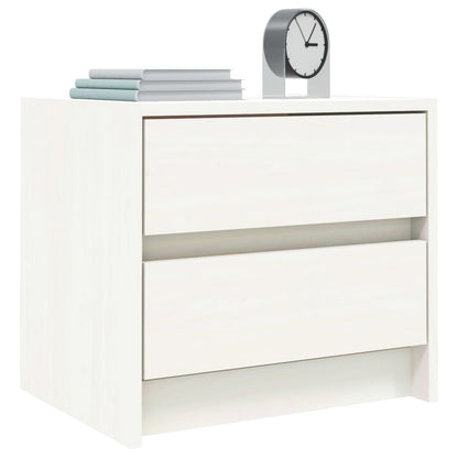 Mesitas De Noche 2 Uds Madera Maciza Pino Blanco 40x31x35,5 Cm_1