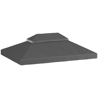 Outsunny Techo De Repuesto Para Cenador 4x3 M Con Techo Doble Anti-uv Gris_0
