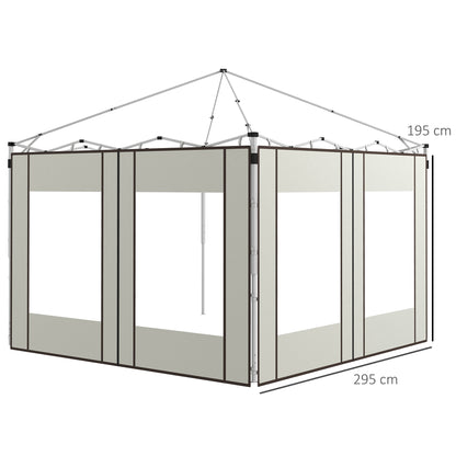 Outsunny Paredes Laterales Para Carpa De 2 Paneles 295x195 Cm Crema_2