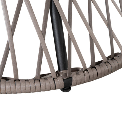 Outsunny Silla Giratoria 360° De Ratán Sintético Con Cojín 87x97x86 Cm Gris_4