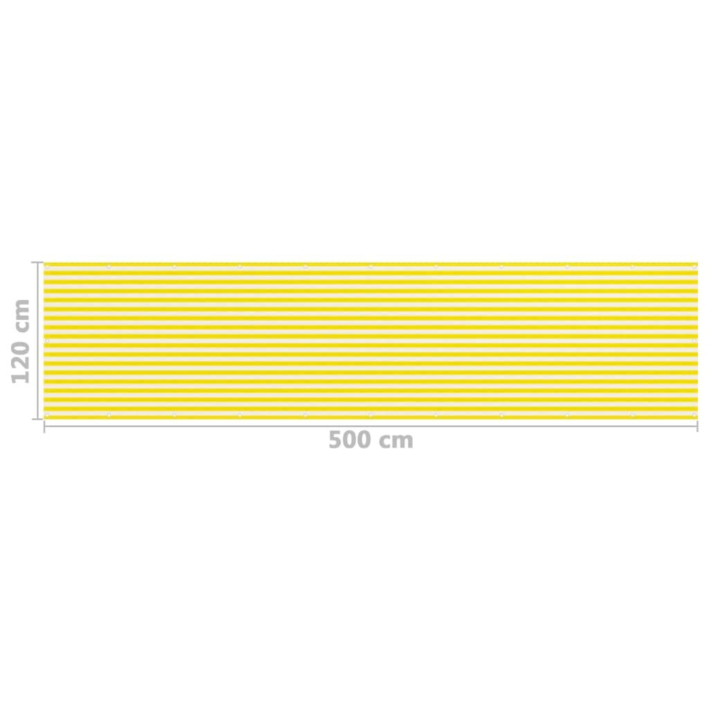 Vidaxl Toldo Para Balcón Hdpe Amarillo Y Blanco 120x500 Cm_4