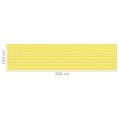 Vidaxl Toldo Para Balcón Hdpe Amarillo Y Blanco 120x500 Cm_4