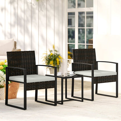 Outsunny Muebles De Jardín Con 2 Sillas Con Cojines Lavables Y Mesa De Vidrio_1