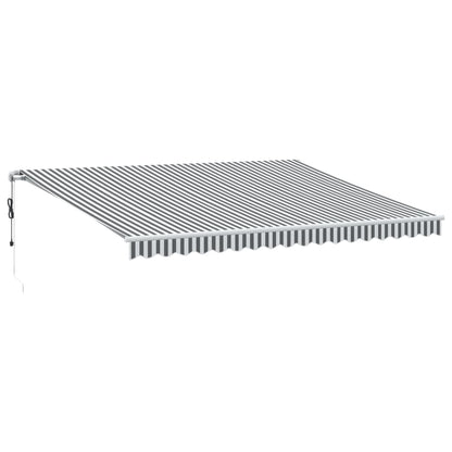Toldo Retráctil Automático Luz Led Antracita Blanco 450x350 Cm_0