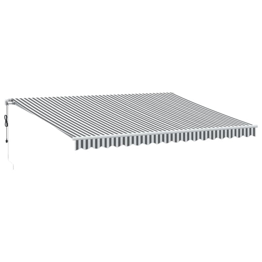 Toldo Retráctil Automático Luz Led Antracita Blanco 450x350 Cm_0