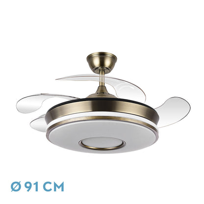 Ventilador Dc Dani 48w 4800lm Cuero 3aspas 6velocidades 91d 3000-4000-6000k Remoto+memoria+temporizador 24_0