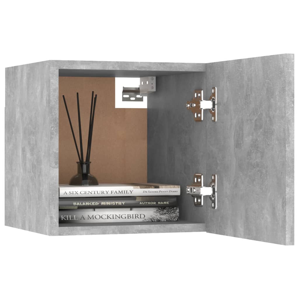 Mesita De Noche Madera De Ingeniería Gris Hormigón 30,5x30x30cm_1