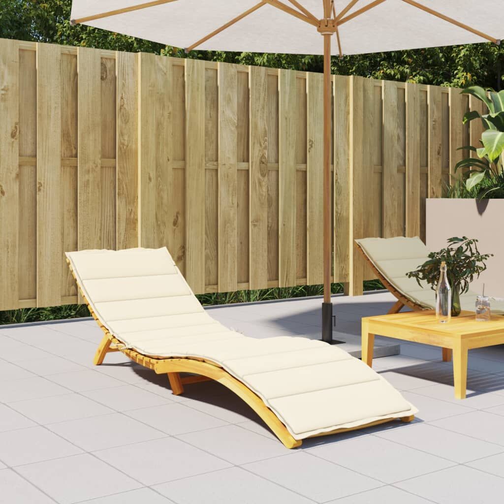 Vidaxl Cojín De Tumbona De Tela Oxford Crema 200x60x3 Cm_1