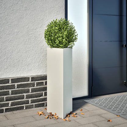 Jardinera Triangular Acero Blanco 30x26x75 Cm_1