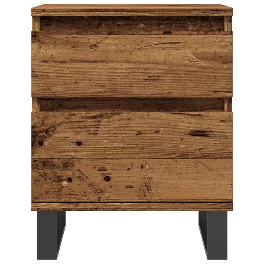 Mesita De Noche Madera Ingeniería Madera Envejecida 40x35x50 Cm_2