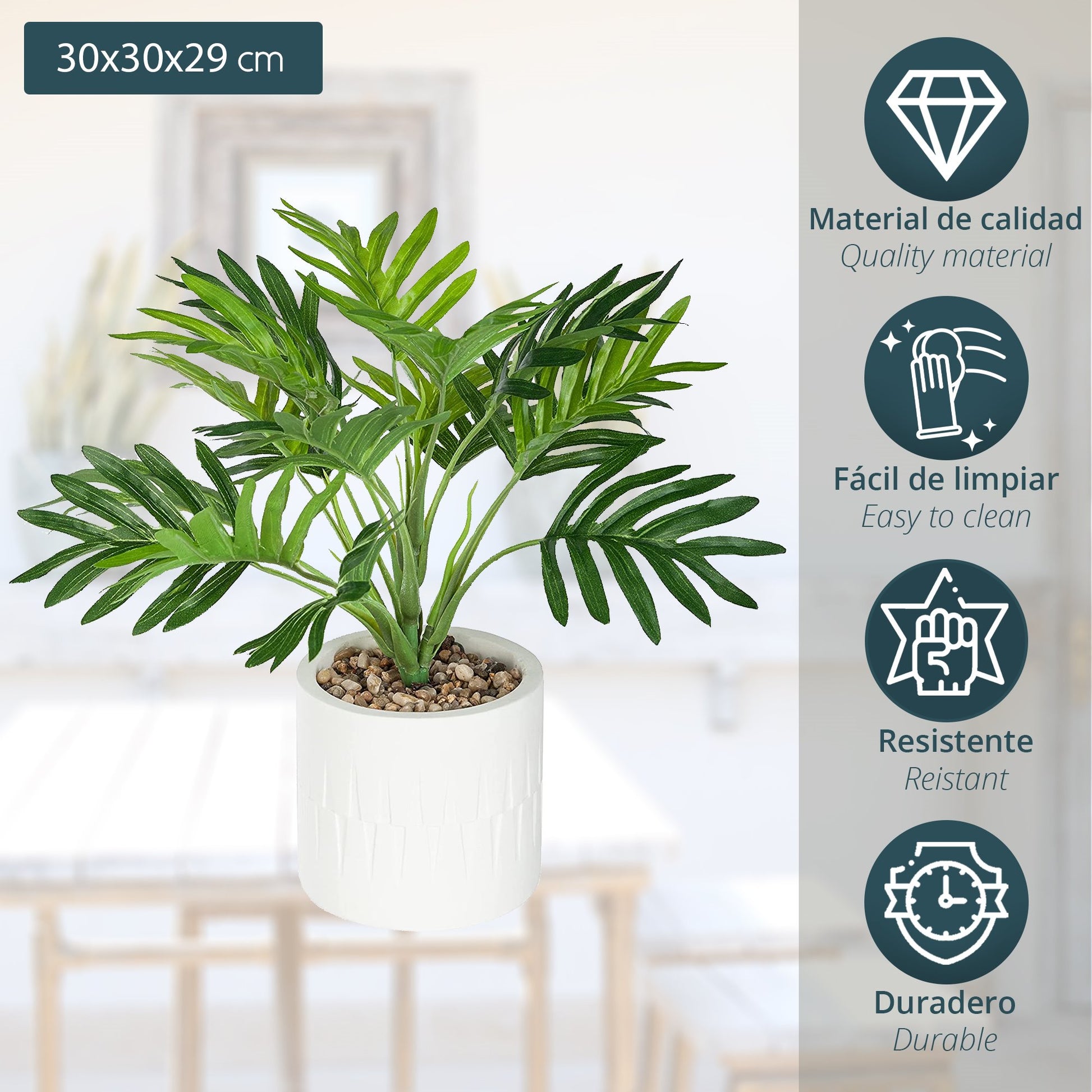 Palma Con Macetero De Cemento Blanco Etnik Altura 29_1