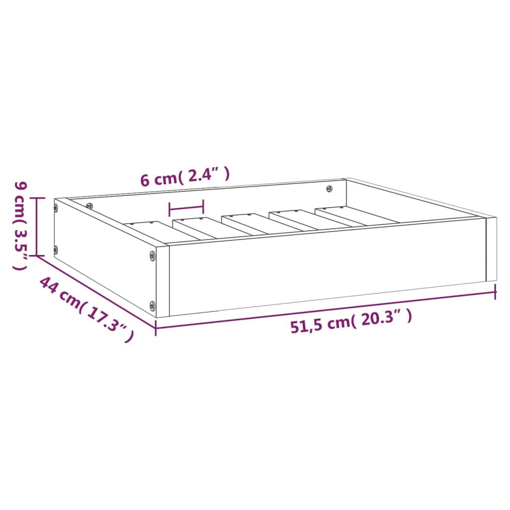 Vidaxl Cama Para Perros Madera Maciza Pino Marrón Miel 51,5x44x9 Cm_2