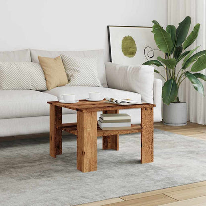 Mesa De Centro Madera Contrachapada Madera Antigua 60x60x42 Cm_1