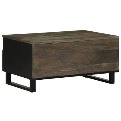 Mesa De Centro Madera Maciza De Mango Negra 80x54x40 Cm_3