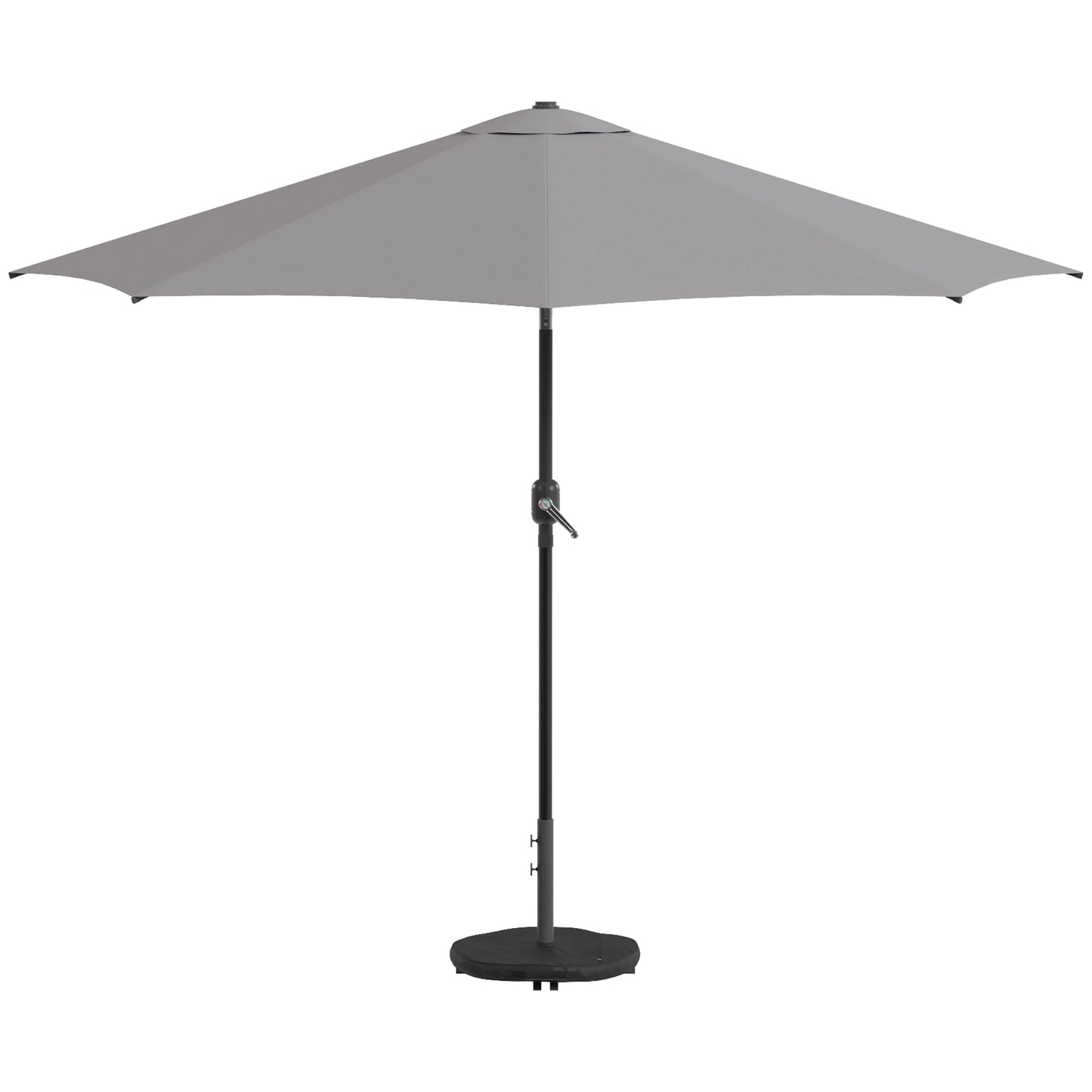 Outsunny Sombrilla Terraza Exterior 3x3 M Con Base Y Bolsa De Arena Gris Oscuro_3