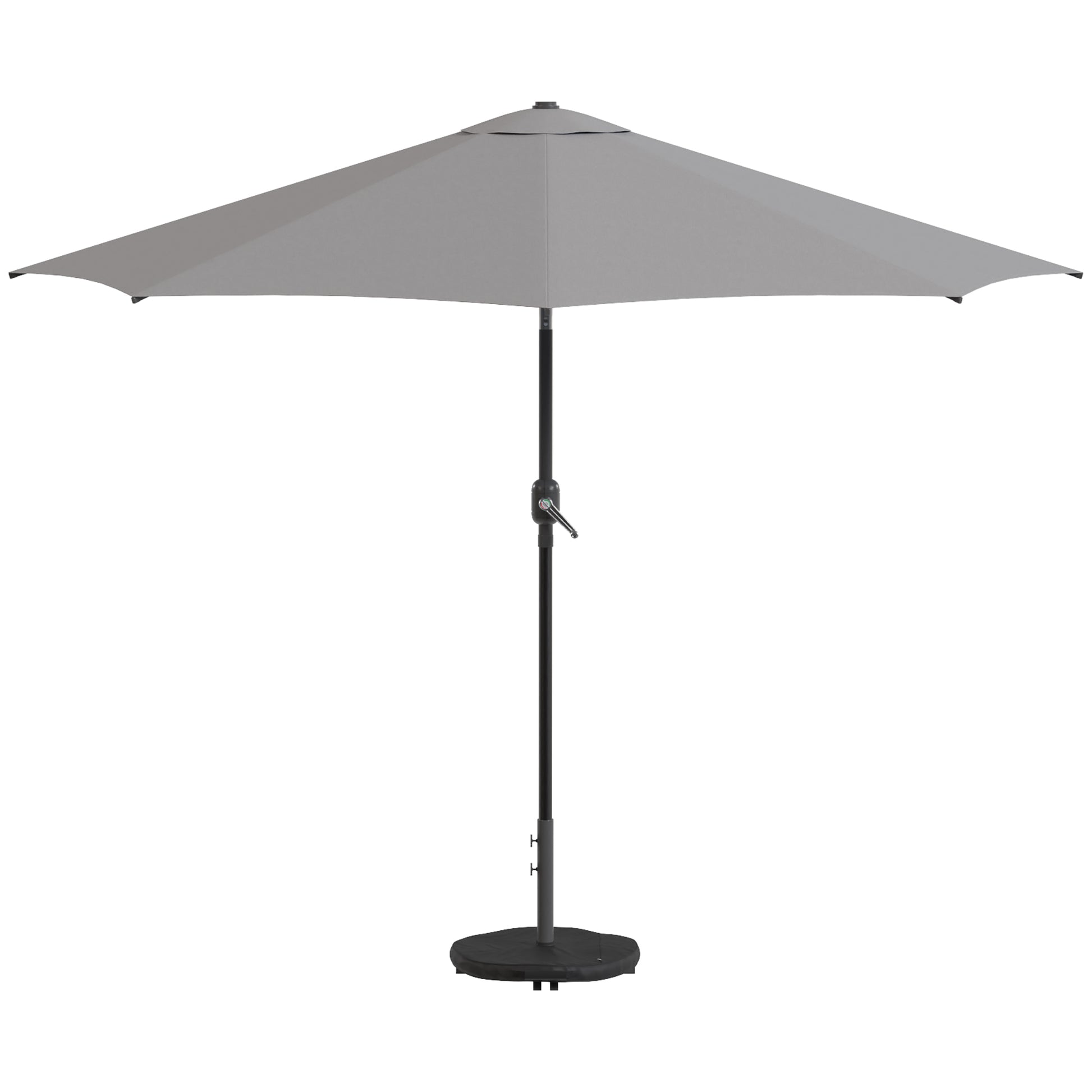 Outsunny Sombrilla Terraza Exterior 3x3 M Con Base Y Bolsa De Arena Gris Oscuro_3