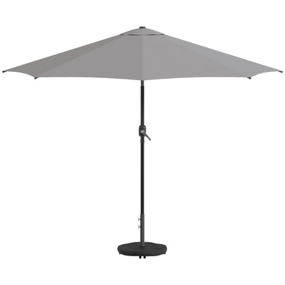 Outsunny Sombrilla Terraza Exterior 3x3 M Con Base Y Bolsa De Arena Gris Oscuro_3