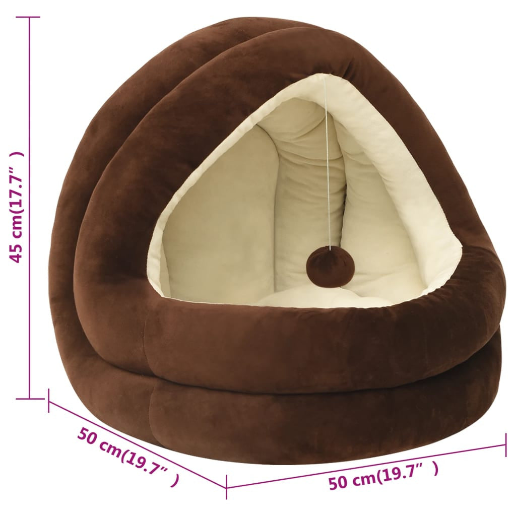 Vidaxl Cama Para Gatos Color Marrón Y Crema 50x50x45 Cm_2