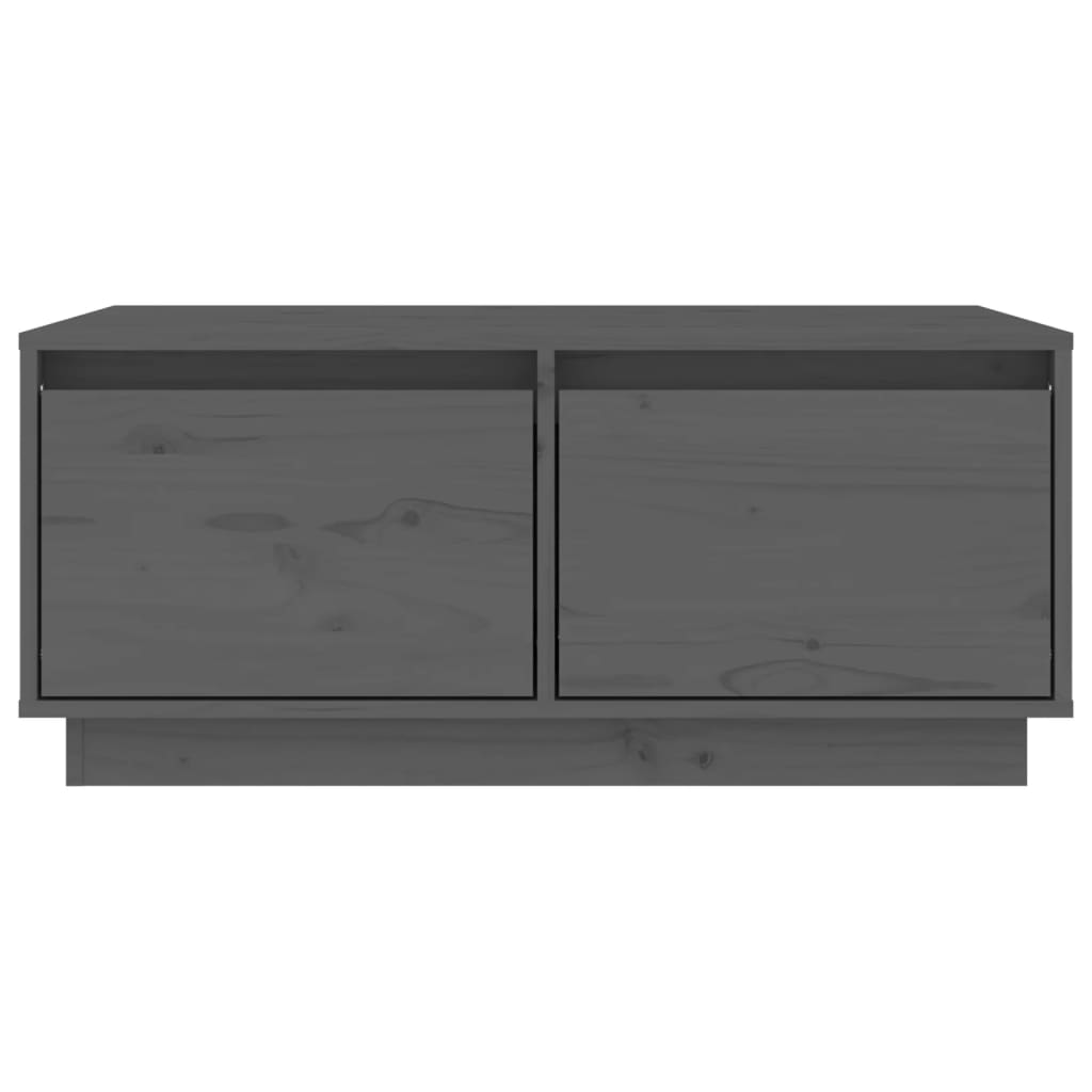 Mesa De Centro Madera Maciza De Pino Gris 80x50x35 Cm_4