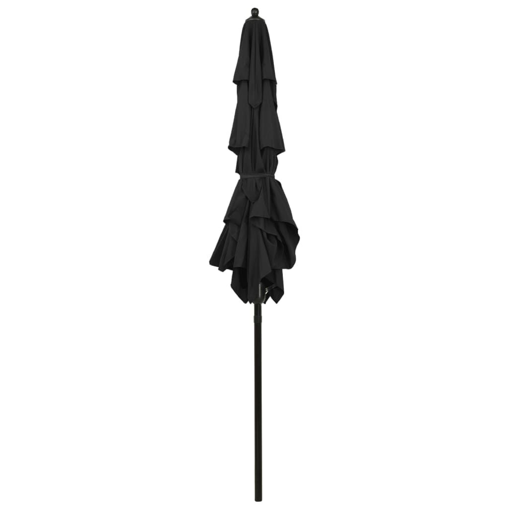 Vidaxl Sombrilla Jardín 3 Niveles Con Palo De Aluminio Negro 2,5x2,5 M_3