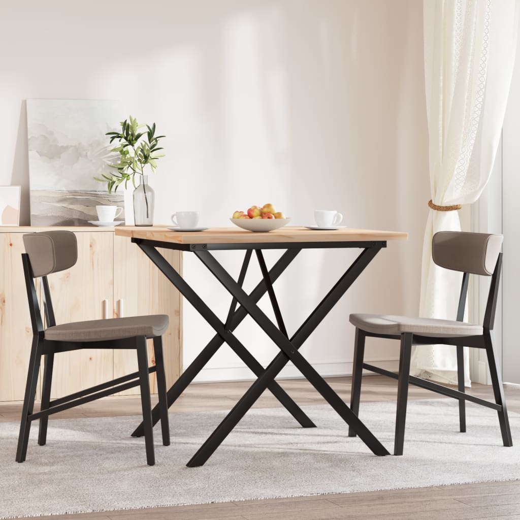 Mesa De Comedor Marco X Madera Maciza Pino Y Acero 90x90x75,5cm_1