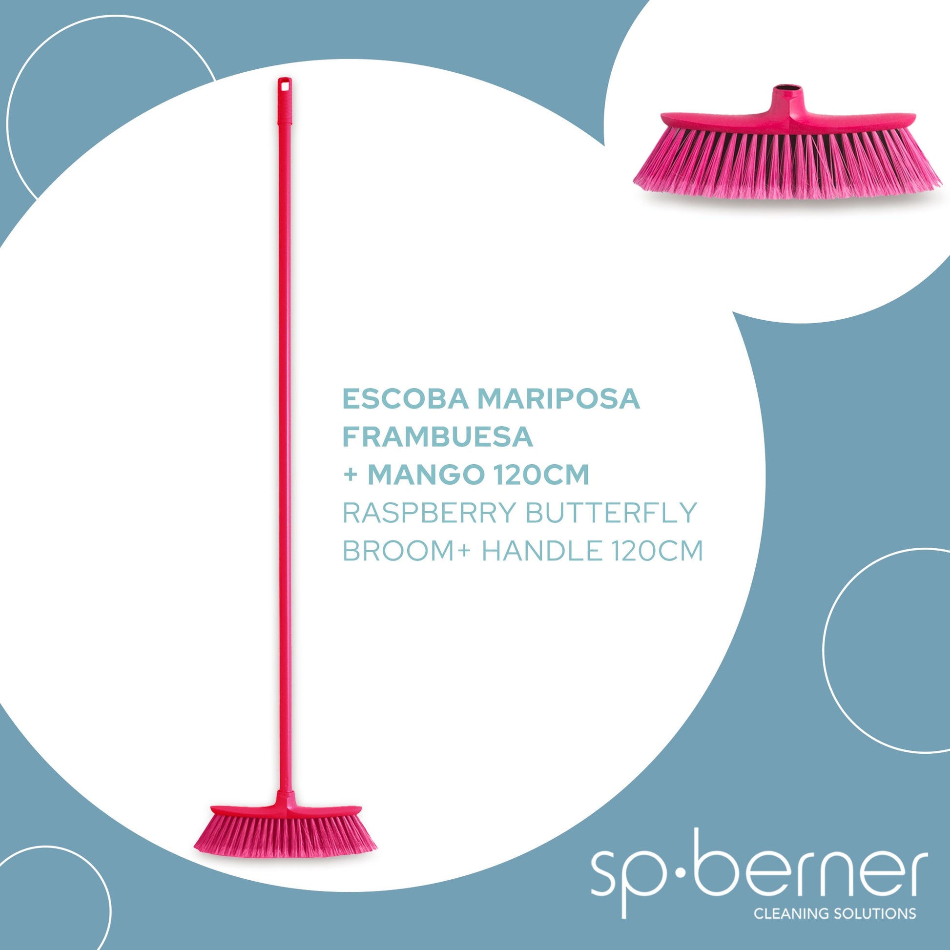 Escoba Mariposa + Mango 120cm Frambuesa_2