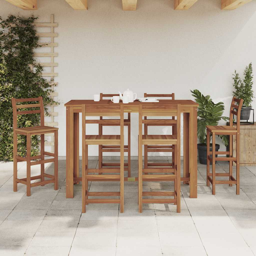 Mesa De Bar De Madera Maciza De Acacia 150x70x105 Cm_1