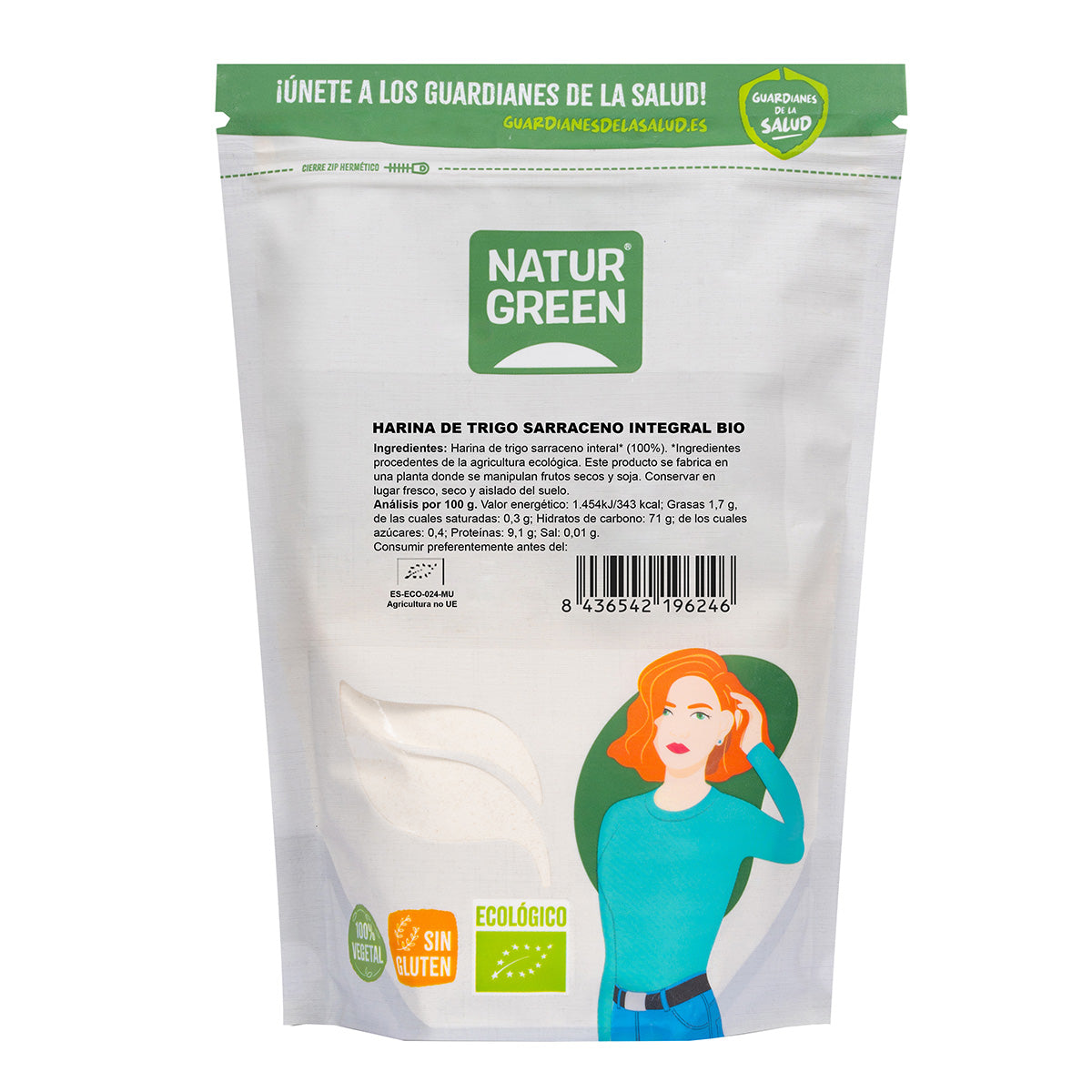 Harina Trigo Sarraceno Integral Sin Gluten NaturGreen 500 g