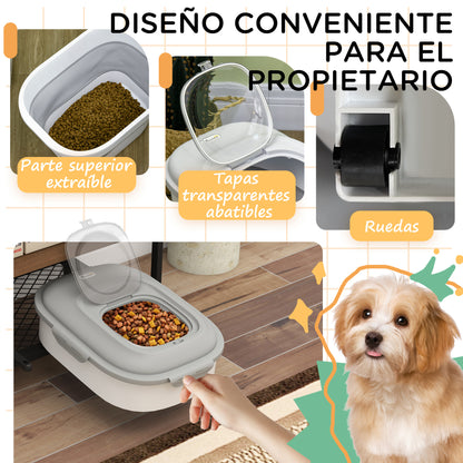 Pawhut Contenedor De Pienso Plegable 25l Con Taza Medidora Cuenco Plegable_3
