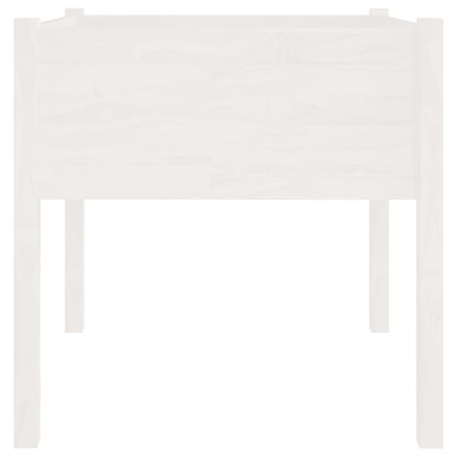 Jardinera De Madera Maciza De Pino Blanca 70x70x70 Cm_3