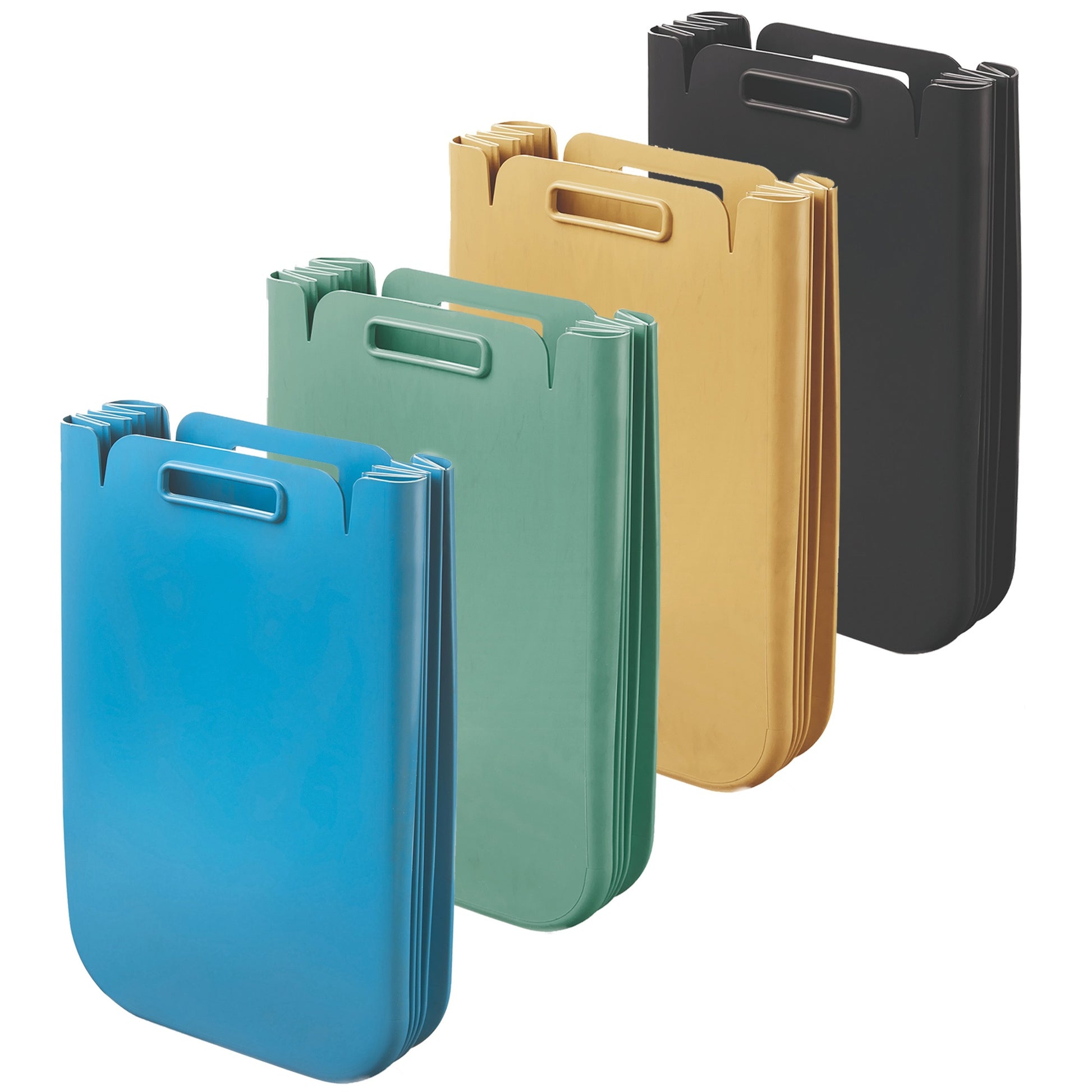 Set De 4x Contenedor Multiusos Plegable 25 Litros C/uno (100l Totales), En Plástico Reciclado, 45x30 Cms, En Color_0