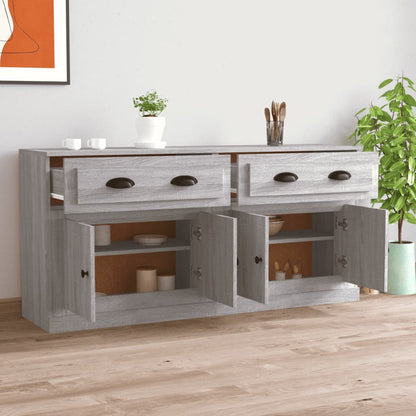 Aparadores 2 Piezas Madera Contrachapada Gris Sonoma_2